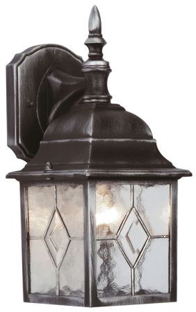 Lead Effect Black/Silver 4 Sided Lantern