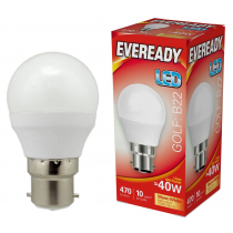 4.9w LED BC Opal Golf Ball 470lm 3000k (Eveready)