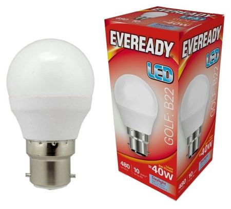 4.9w LED BC Opal Golf Ball 480lm 6500k (Eveready)