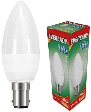 4.9w LED SBC Opal Candle 3000k 470lm's (Eveready)