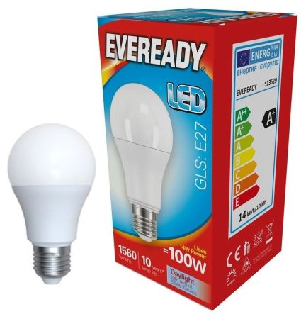 13.8w LED GLS E27 Opal 6500k (Eveready S13629)