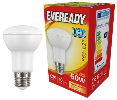 7w LED E27 R63 3000k 600lm (Eveready S13632)